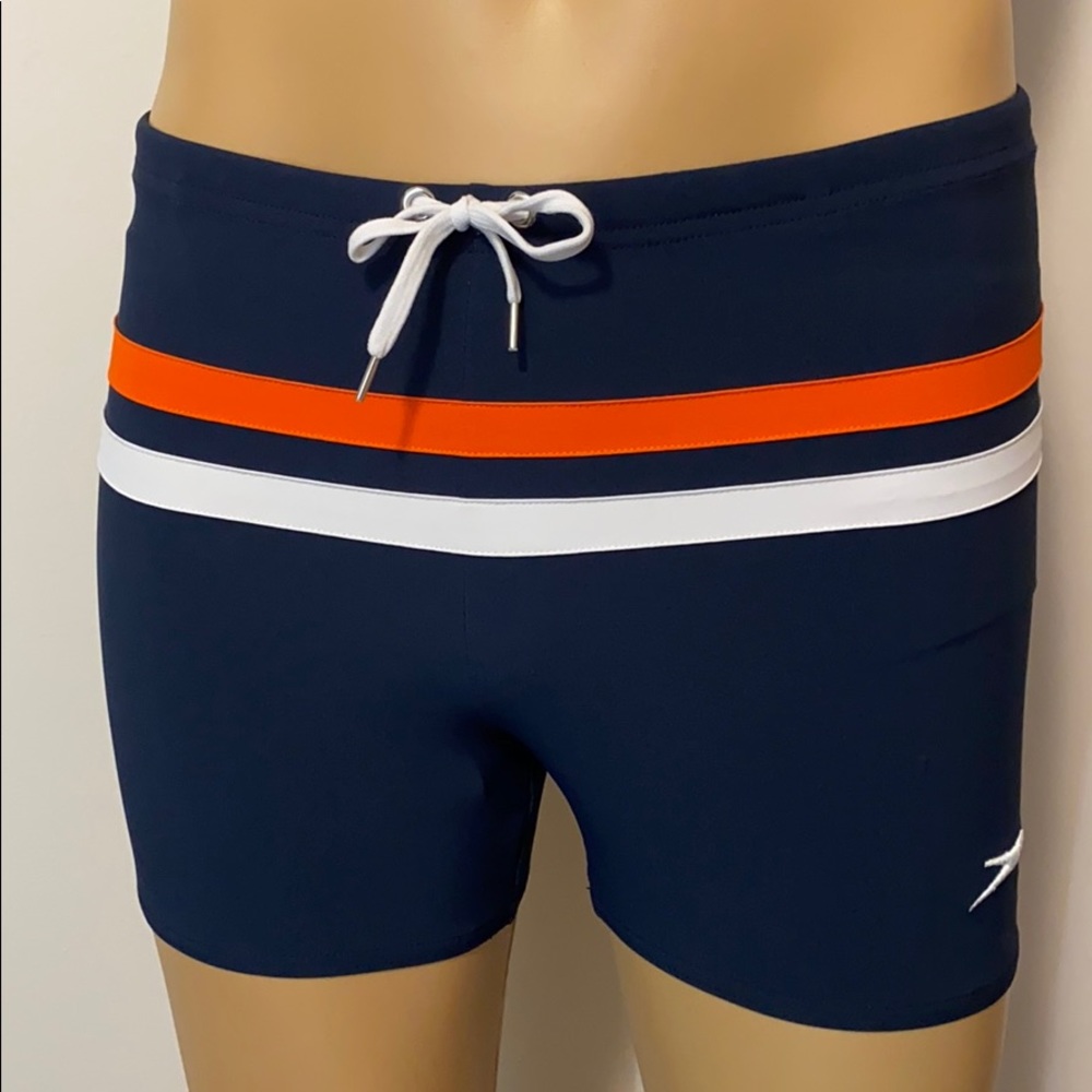 Speedo Men’s Stripe Square Leg Swimsuit - Medium